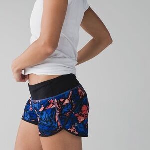 Lululemon blue & orange abstract swift ultra speed short